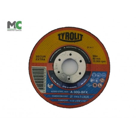 Disco de desbaste Tyrolit de 4,5" - A30Q-BFX